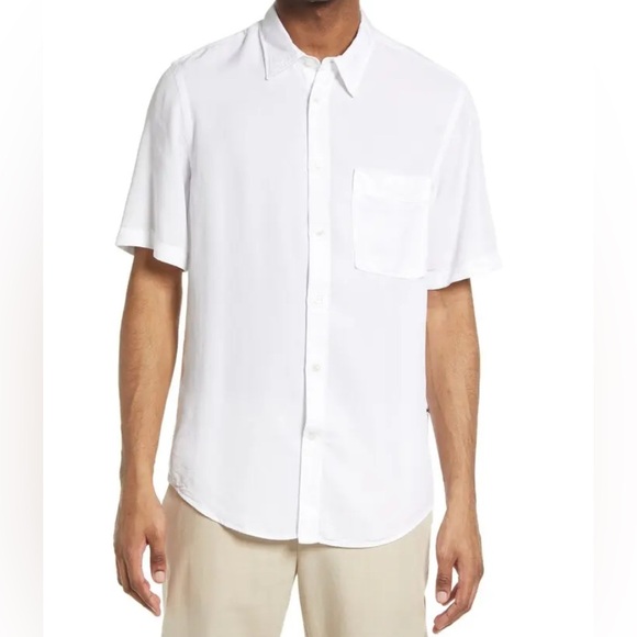 NNO7 Arne 5969 Short Sleeve Button-UpShirt in White New